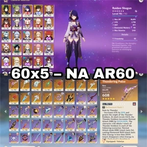 [NA/AR60] Zhongli C5 + Quase todos personagens | 60 T5 - Genshin Impact