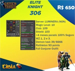 ELITE KNIGHT LVL 306 - LUMINERA - Tibia