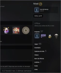 Conta steam, 6 anos nivel 36