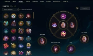 conta lol platina 4 com emotes de grão mestre 105 skins - League of Legends