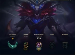 conta lol platina 4 com emotes de grão mestre 105 skins - League of Legends