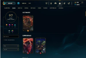 Bronze 3 com 120 Champs e 97 Skins + Blitz Enferrujado - League of Legends LOL