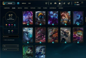 Bronze 3 com 120 Champs e 97 Skins + Blitz Enferrujado - League of Legends LOL
