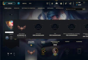 Bronze 3 com 120 Champs e 97 Skins + Blitz Enferrujado - League of Legends LOL