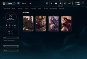 Bronze 3 com 120 Champs e 97 Skins + Blitz Enferrujado - League of Legends LOL