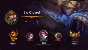 CONTA LOL OURO V (SOLOQ) COM SKINS - League of Legends