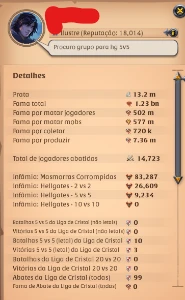 Conta Albion Online 1.2B de FAME