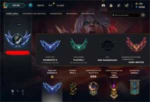 Janna Vitoriosa MMR Diamante 2 Inativa - Flex Grão Mestre - League of Legends LOL