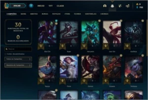 Conta DIAMANTE 4 BARATA com 24 champs e 2 skins - League of Legends LOL