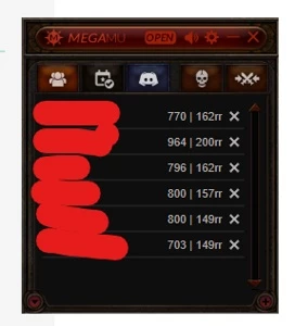MEGAMU SM 964 ML 200RR + CONTAS ALT - MU Online