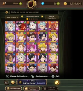 Conta iniciante 7DS (reroll) Escanor/Merlin - Seven Deadly Sins