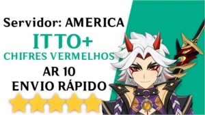 CONTA GENSHIN IMPACT COM ITTO+REDHORN STONETHRESHER AR 10⭐✨