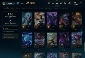 Esmeralda 4 com 60 Champs e 2 Skins - League of Legends LOL