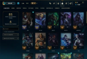 Unranked com 45 Champs e 8 Skins - League of Legends LOL
