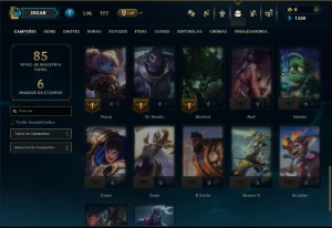 Unranked com 45 Champs e 8 Skins - League of Legends LOL