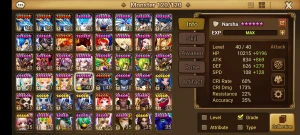 Summoners War Euro com Narsha Barbara Triple Slayer Alice