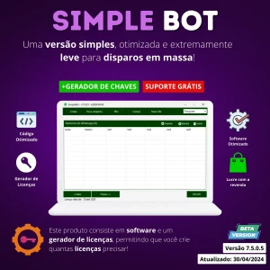 Software SimpleBot – Disparador para Wh4ts4pp 2024 - Softwares e Licenças