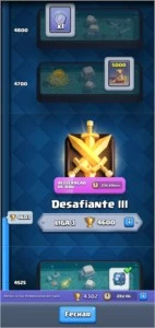 conta Clash Royale desafiante II 25k de gold + 400 gemas