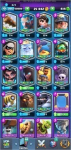 conta Clash Royale desafiante II 25k de gold + 400 gemas