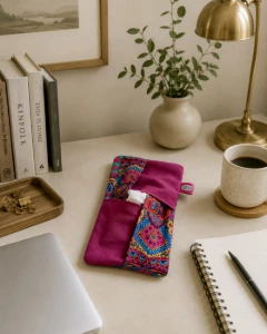 Porta Lenço de Bolsa Artesanal em Tecido - Artesanato e Personalizados