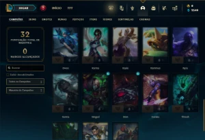 Diamante 1 com 40 Champs e 6 Skins - League of Legends LOL