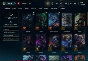 Diamante 1 com 40 Champs e 6 Skins - League of Legends LOL