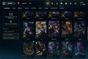 Diamante 1 com 40 Champs e 6 Skins - League of Legends LOL