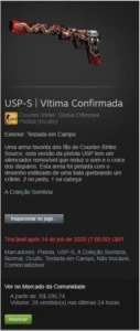 CSGO SKIN - USP-S | Vítima Confirmada (Testada em Campo) - Counter Strike