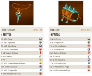 Conjunto Agilidade e Força Nív 180-190 (Helioboros) - Dofus