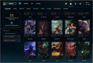 Conta platina 3 baratinha com 30 champs e 1 skin - League of Legends LOL