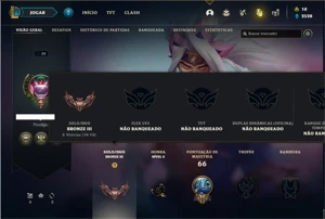 Conta Bronze 3 com 43 Champs e 24 Skins + 1 Fragmento - League of Legends LOL