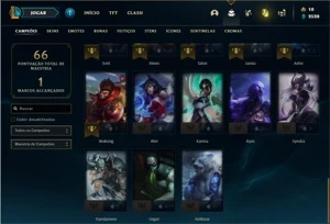 Conta Bronze 3 com 43 Champs e 24 Skins + 1 Fragmento - League of Legends LOL