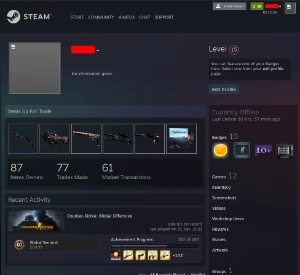 Vendo conta na steam com items de CS:GO faca butterfly prime - Counter Strike
