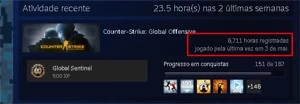 CONTA GOLD3 6K HORA CSGO - 12 MEDALHAS- 8 ANOS STEAM RARA - Counter Strike