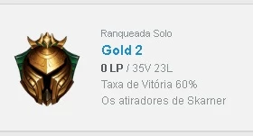 CONTA OURO 2 MMR ALTO - League of Legends LOL