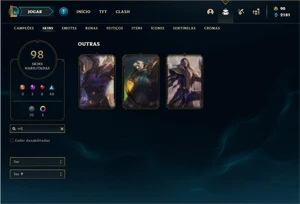 Conta prata 2 com 114 Champs e 98 Skins + 331k de Yasuo - League of Legends LOL
