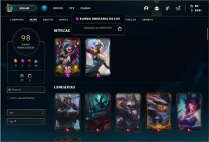 Conta prata 2 com 114 Champs e 98 Skins + 331k de Yasuo - League of Legends LOL