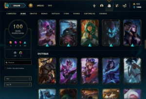 Conta prata 1 com 130 Champs e 100 Skins - League of Legends LOL