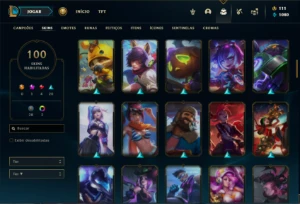 Conta prata 1 com 130 Champs e 100 Skins - League of Legends LOL