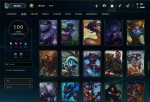 Conta prata 1 com 130 Champs e 100 Skins - League of Legends LOL
