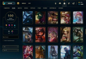 Conta prata 1 com 130 Champs e 100 Skins - League of Legends LOL