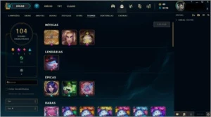 Conta RIOT - LOL Platina IV 147 skins. VALORANT Varias skins - League of Legends