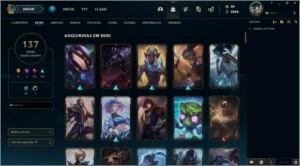 Conta RIOT - LOL Platina IV 147 skins. VALORANT Varias skins - League of Legends