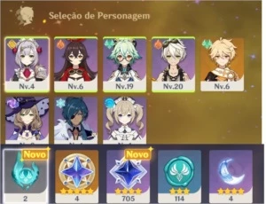 Conta Genshin Impact /AR 42 / Sucrose/Barbara/Bennet / N.A.