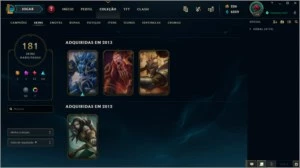 Conta LoL 2012 - 181 Skins - 61 Emotes - 47 Sentinelas - League of Legends