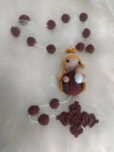 Terço Mariano em Crochê - Artesanato e Personalizados