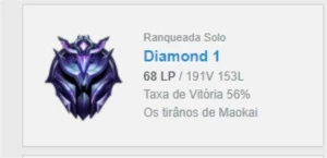 Conta diamante 1 mmr master+ - League of Legends LOL