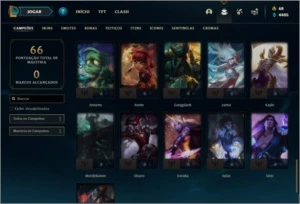 Conta unranked com 13 skins e 51 champs - League of Legends LOL