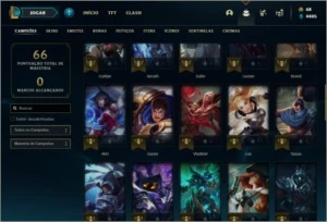 Conta unranked com 13 skins e 51 champs - League of Legends LOL