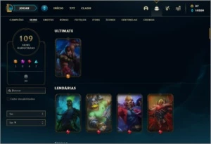 Conta urnanked com 118 champs e 109 skins + KAYLE JUIZA - League of Legends LOL